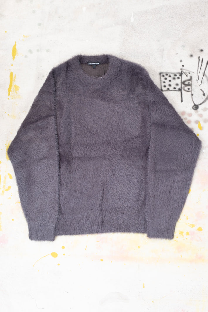 Shaggy Knit Crew - Black